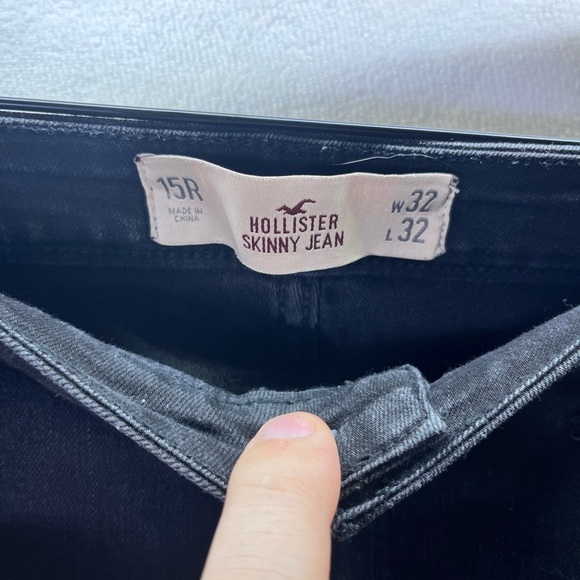 Hollister Skinny Jeans Womens 15R 32/32 Black Stretch Denim Cute Waitress 2252 - Picture 2 of 8